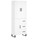  Highboard hvit 69,5x34x180 cm konstruert tre