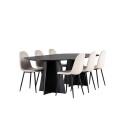 Venture Home Spisegruppe Venture Home Bootcut Oval med 6 Polar Fløyel Stoler GR22861
