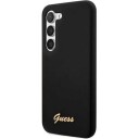 Guess Samsung Galaxy S23 Silikondeksel med Metal Logo Svart