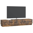  TV skap med skuff Røkt Eik 147 x 34,5 x 27 cm Konstruert tre