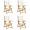  Lenestoler for hage 4 stk kremhvit stoff og heltre 3214538
