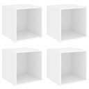 vidaXL Veggskap i 4 stk 37x37x37 cm konstruert tre hvit