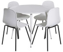 Venture Design Plaza & Arctic spisegruppe Hvit/hvit 4 st stoler & bord 100 cm