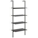 vidaXL Stigehylle 4 etasjer svart 64x35x152,5 cm