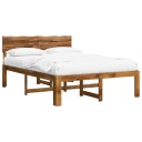 vidaXL Dobbel Sengramme med Hodegjerde ROSTOCK Naturlig 140 x 190 cm