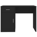 vidaXL Skrivebord skuff og skap svart 100x40x73 cm konstruert tre