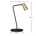 Lucande Angelina bordlampe, messing-gull
