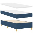  Box Spring Seng med Madrass Blå 100x200 cm Stoff