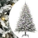  Kunstig forhåndsbelyst juletre med kule sett grønn 240 cm