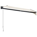 vidaXL Uttrekkbar markise kremhvit 3,5x2,5 m stoff og aluminium