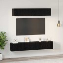  TV benksett 5 pcs Svart Eik Medium 80 x 30 x 30.5 cm