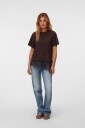 Vero Moda   Topp Vmbrit Ss O Neck Lace T Shirt Jrs   Brun