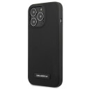 Karl Lagerfeld Silikondeksel for iPhone 13 Pro / 13 med Plaque - Svart
