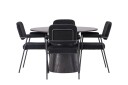 Venture Home Lanzo Spisegruppe 120 cm Rund med 4 Yesterday Stoler Sort