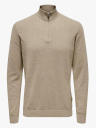 Only & Sons Loui Reg Mel Half Zip Knit Beige L