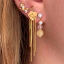 Shell Reflections Earring With Chains Forgylt-Sølv Sterling 925 Onesize
