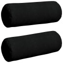  Bolster puter 2 pcs Svart Ø 25 x 70 cm Mikrofiber stoff