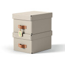 Leitz Puro oppbevaringsboks med lokk Small 7L beige 2 pk