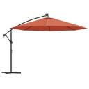 vidaXL Utendørs parasoll med LED-lys terrakotta 350 cm