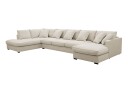 Rossita Lyx 6 seters høyrevendt U formet ekstra dyp sofa med divan og sjeselong i stoff   Beige