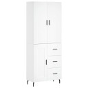 vidaXL Highboard hvit 69,5x34x180 cm konstruert tre 8720845412760