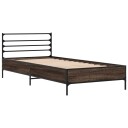  Sengeramme brun eik 100x200 cm konstruert tre og metall 8721102445699