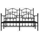vidaXL Sengeramme i metall med hode- og fotgavl svart 140x190 cm