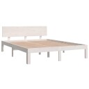 vidaXL Sengeramme hvit heltre furu 140x190 cm
