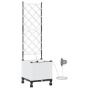 vidaXL Hageplantekasse med vanning og hjul Hvit 40 x 40 x 148 cm PP