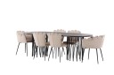 Venture Home Spisegruppe Alismo 220 cm Oval med 2 Limhamn Stoler Beige