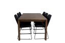 Venture Home Slider Matgruppe Forlengningsbar 170 cm Rektangulær med 6 Muce stoler Sort