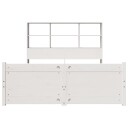  Seng med bokhylle uten madrass hvit 140x190 cm heltre furu 8721158612519