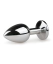 EasyToys: Metal Butt Plug No. 1 with Crystal, small, sølv/rosa