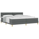  Box Spring seng med madrass mørkegrå 200x200 cm stoff