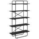vidaXL Bokhylle 5 nivåer 100 x 35 x 175,5 cm Konstruert tre Svart eik