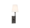Hulton vägglampa brons/linne