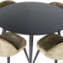 Spisegruppe Venture Home Dipp Ø115 cm med 4 Velvet Stoler