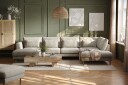Florenz 4 seters Høyrevendt U formet Sofa med Divan og Sjeselong i Chenille   Grå / Beige