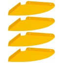 vidaXL Flytende hylle med hylle 4 pcs Sennepsgul 24 x 24 x 2 cm