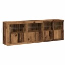  Sideboard med LED lamper Slitt tre 202x37x67 cm Laget tre