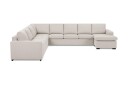 Crazy 7 seters Vendbar U formet XX Large Hjørnesofa med Divan i Stoff   Beige
