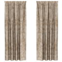  Gardin med gardiner 2 pcs champagne 225 x 140 cm Fløyel