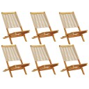  Sammenleggbare hagestoler 6 stk beige heltre akasie 3214635