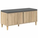 vidaXL Gangbenk med pute med lagring Sonoma eik 100 x 38 x 46 cm