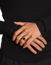 Tom Wood Kay Ring Black Larvikite Ring 50