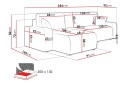 Barile Sofa med Divan 3 seter   Beige
