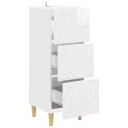 vidaXL Skuffeskap Høgglans hvit 33 x 34,5 x 90 cm Konstruert tre