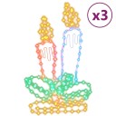 vidaXL Levende lys julefigurer med 144 LED 3 stk 70x42 cm