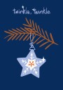Cheerful twinkle Christmas star blue Poster Plakat / 21x30cm