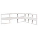  Bokhylle sengegavl L-formet hvit 140 cm heltre furu 8721158637550